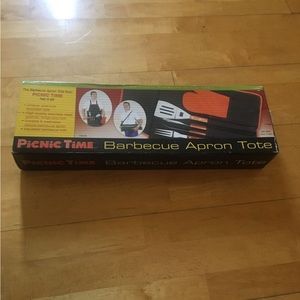 New barbecue utensils and apron in box lifetime warranty by manufacturer